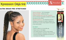 Charger l'image dans la galerie, X-Pression Ultra Braid Pré-tiré 2X Hair XPression Pre-stretched 100% Kanekalon