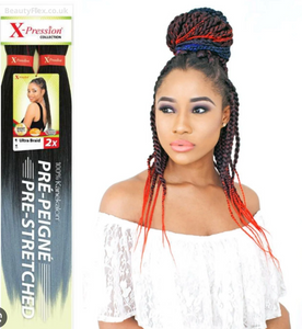 X-Pression Ultra Braid Pré-tiré 2X Hair XPression Pre-stretched 100% Kanekalon
