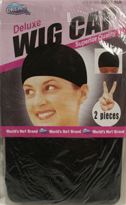 Dream 2-Piece Deluxe Wig Cap Set -Black -New