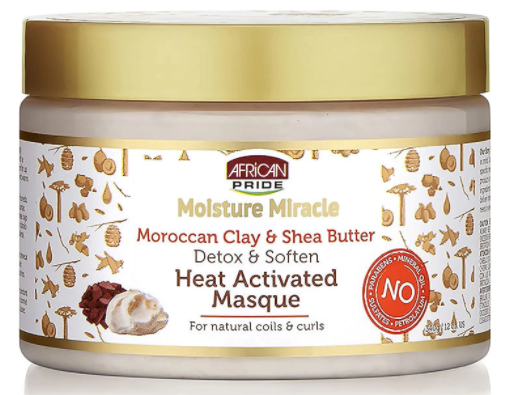AFRICAN PRIDE Moisture miracle, moroccan clay and shea butter .Heat activated masque