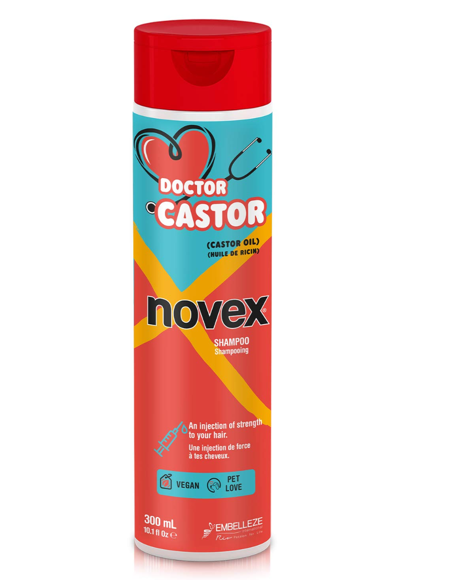Novex Doctor Castor Shampooing 300g - Infusé d'huile de ricin biologique (FORMULE VÉGAN)