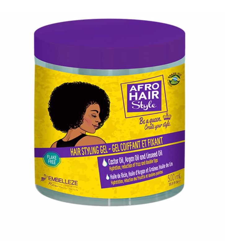 Novex Afro Hair Gel 500g Enrichi avec l'huile de ricin, de l'huile d'argan et Graine de huile de lin