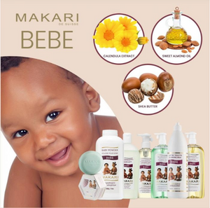 Makari Bébé Lait de Toillette 2 EN 1 1000ml enrichi à lhuile d'amande et au Calendula